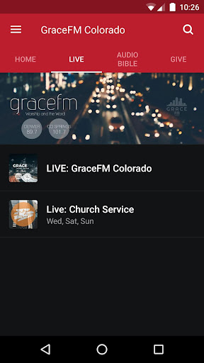 Screenshot of GraceFM Colorado