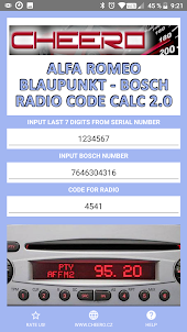 RADIO CODE for ALFA ROMEO B&B