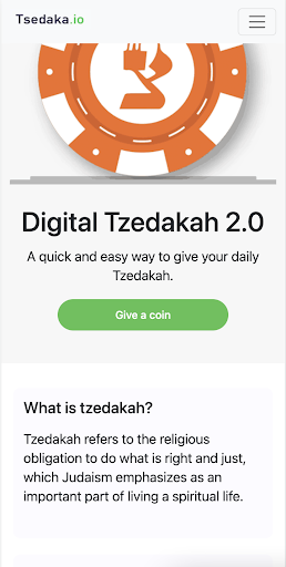 Android application Tsedaka screenshort