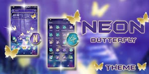 screenshot of Neon Butterfly Launcher Theme