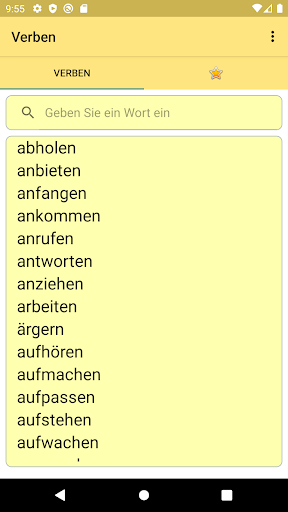Android application Verben screenshort