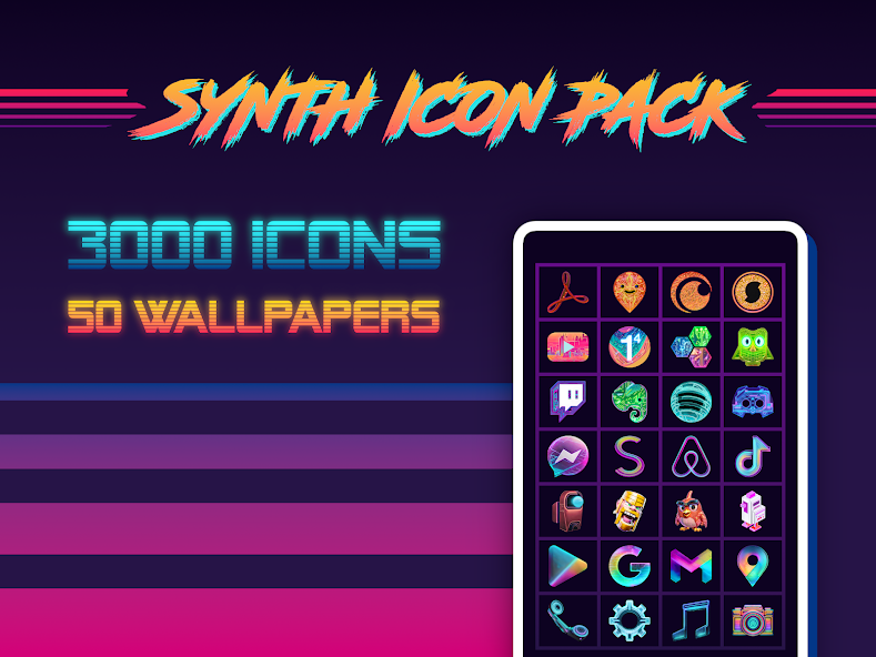 SYNTH Icon Pack 2.4.0 APK + Mod (Unlimited money) إلى عن على ذكري المظهر