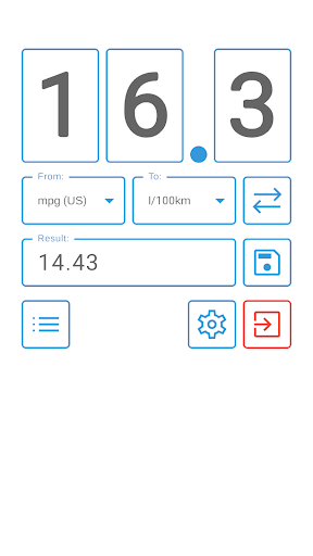 Android application FCC-Fuel Consumption Converter screenshort