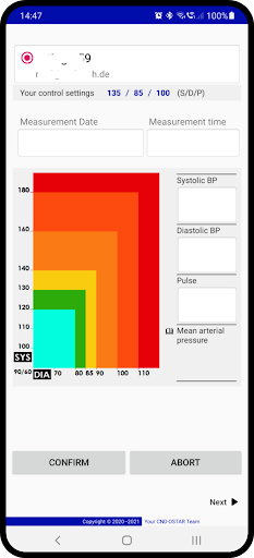 HS blood pressure measurement Screen 3