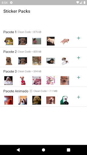 Android application Stickers Cachorros Animados screenshort