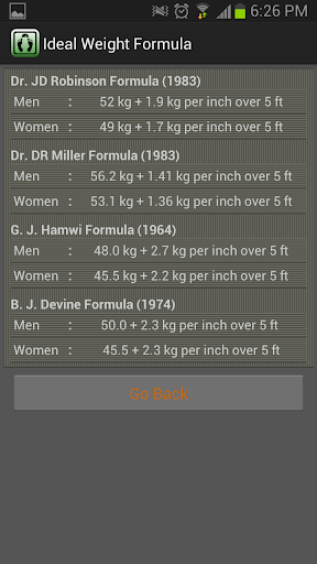 Weight Calculator Screen 2