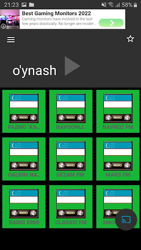 Android application O'zbekiston radiolari screenshort