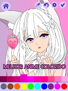 Desenho de Rapariga anime pintado e colorido por Usuário não