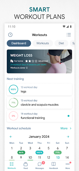 Fitness app: home, gym workout 2.18.0 APK + Mod (Unlimited money) إلى عن على ذكري المظهر