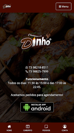 Android application Churrasco do Dinho screenshort