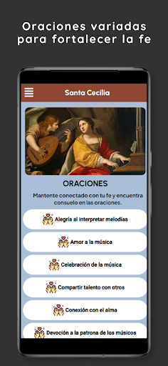 Android application Oraciones a Santa Cecilia screenshort