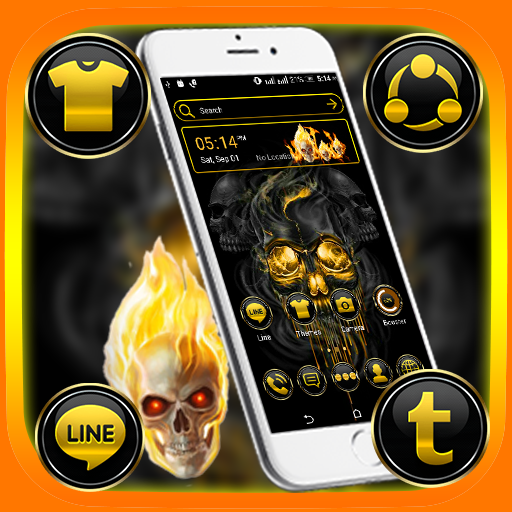 Gold Skull Launcher Theme logo