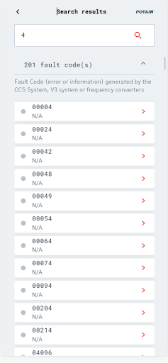 Potain Fault Codes Screen 3