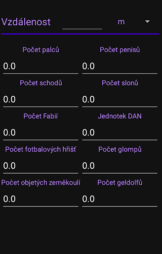 Android application πčkulačka - neobvyklé převody screenshort