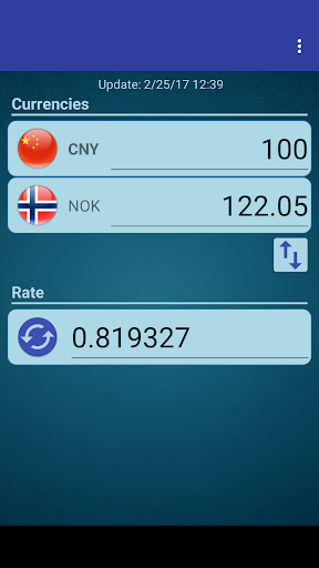 Android application Chinese Yuan x Norwegian Krone screenshort