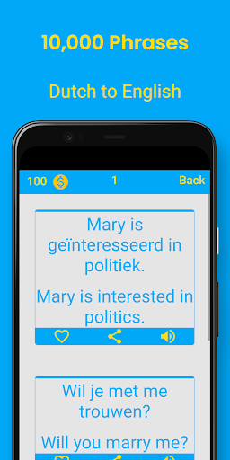 Android application Dutch Phrases screenshort