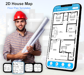 Plano de projeto de casa 3D poster 1