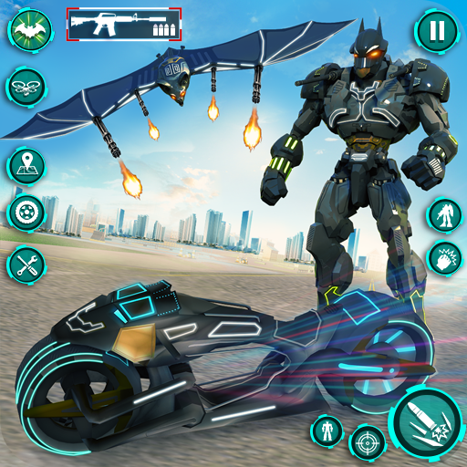 Bat Robot Moto Bike Robot Game  Icon