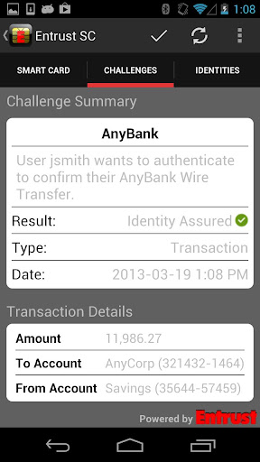 Entrust IG Mobile Smart Cred Screen 2