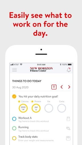 Android application New Horizon Fitness Center screenshort