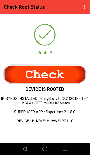 Android application Root Checker (Superuser) screenshort