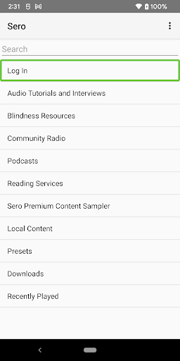 Android application Sero (formerly iBlink Radio) screenshort
