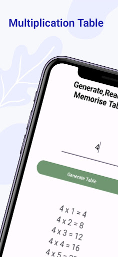 Android application Multiplication tables for kids screenshort