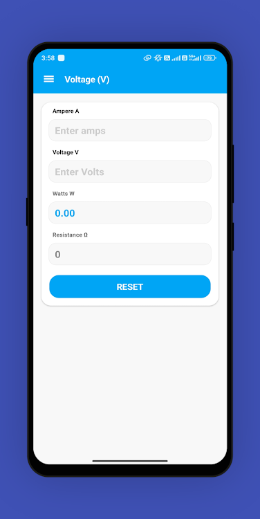 Voltage: Ohms Watts Calculator - 1.9.4 - (Android)