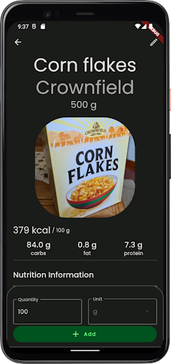 OpenNutriTracker Screen 2
