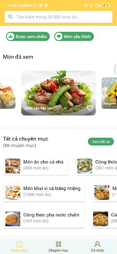 Android application Món ngon mỗi ngày - Công thức screenshort
