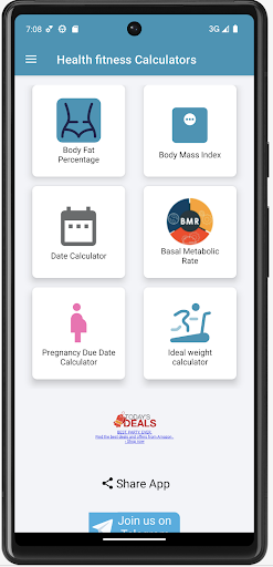Health fitness Calculator Screen 2