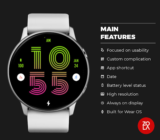 Beauty Green Pink Watch Face Screen 2