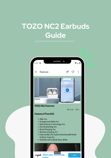 TOZO NC2 Earbuds Guide Screen 2