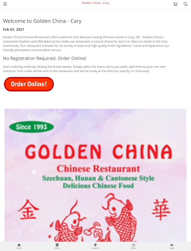 Golden China - Cary Ordering Screen 3