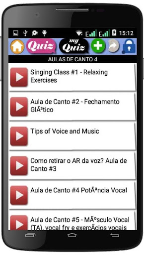 Android application Aulas de canto screenshort