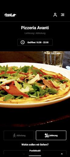Android application Pizzeria Avanti DE screenshort