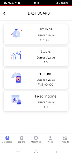 MoRa Finserve: SIP, INSURANCE Screen 2