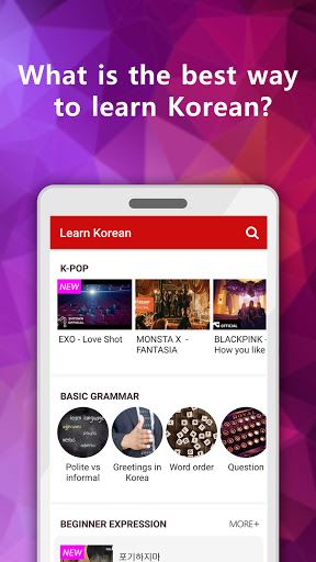 Android application Learn Korean with KDrama&KPOP screenshort