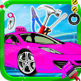 Girls Pink Taxi Car Repair Workshop: Salon icon
