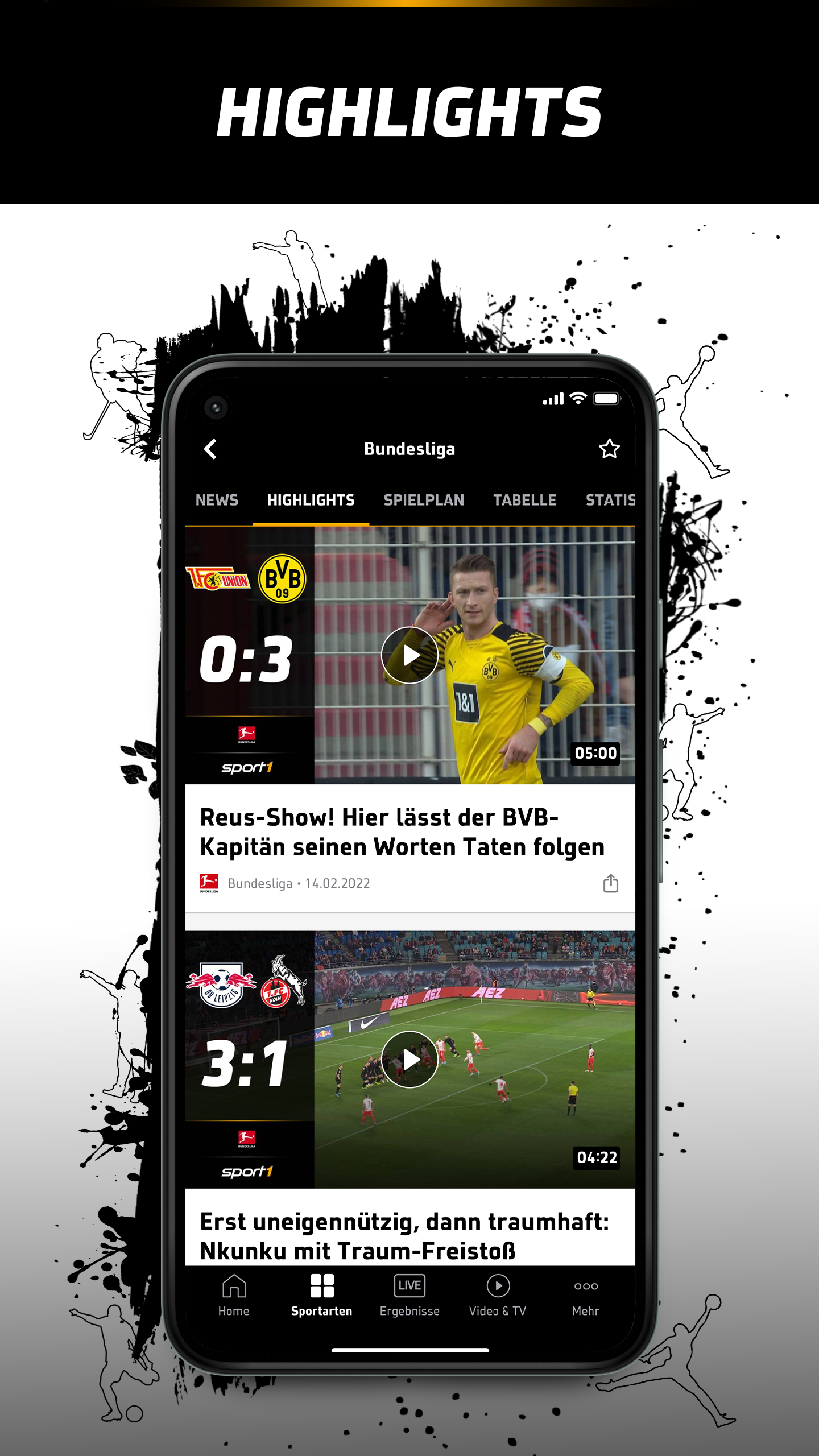 Android application SPORT1: Sport & Fussball News screenshort