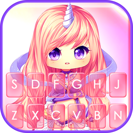 Cute Unicorn Girl Keyboard The logo