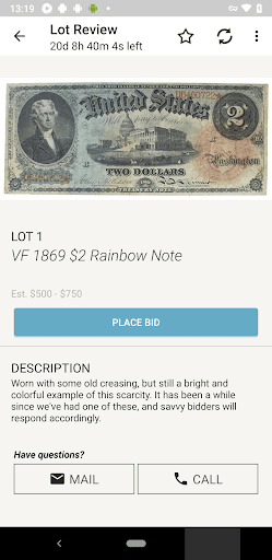 Screenshot of MintProducts Auctions
