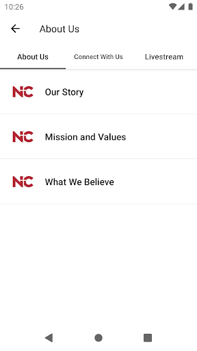 Android application Neighborhood Church NC screenshort
