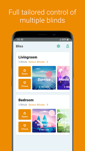Android application Bliss Smart Blinds screenshort