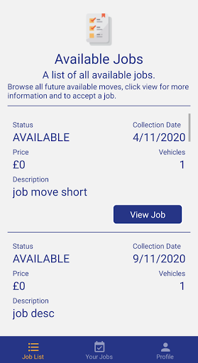 Android application Swing Driver screenshort