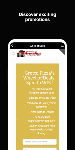 Grotto Pizza Screen 3