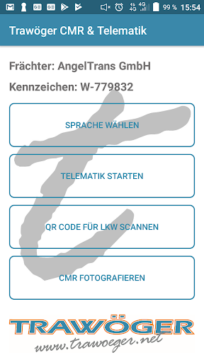 Android application Trawöger CMR & Telematik screenshort
