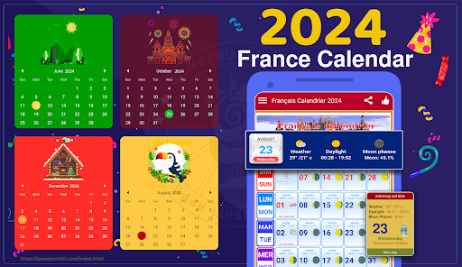 2024 Calendrier 2024 French Calendar 2024 Yearly Calendar French