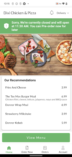 Dixi Chicken & Pizza Screen 2