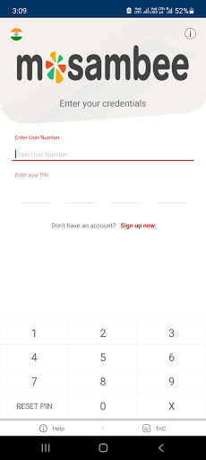 Android application MOSAMBEE PAYMENTS screenshort